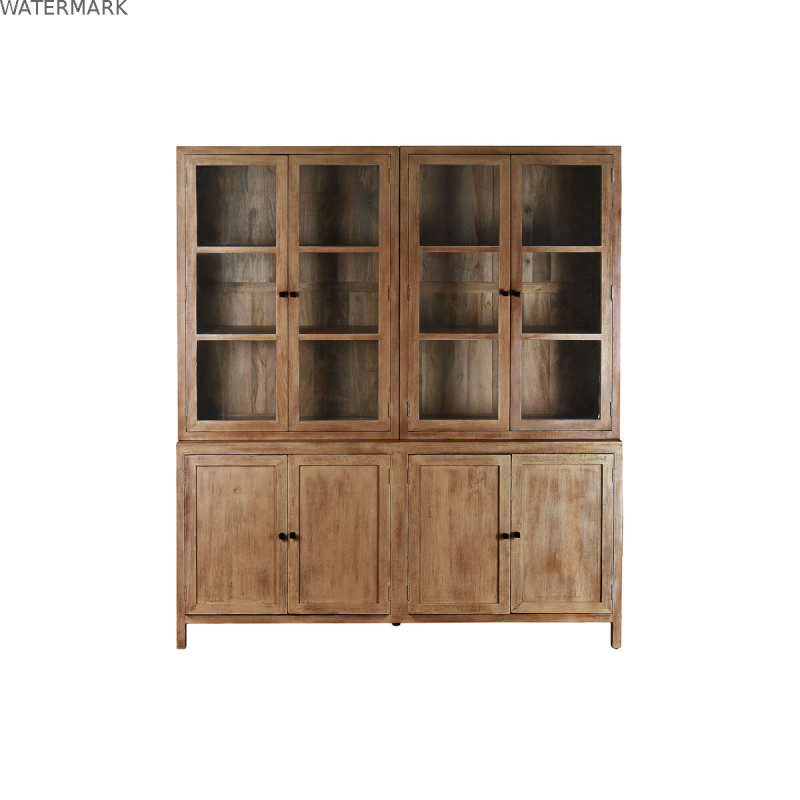 Présentoir Home ESPRIT Naturel Verre Bois de manguier 200 x 45 x 230 cm