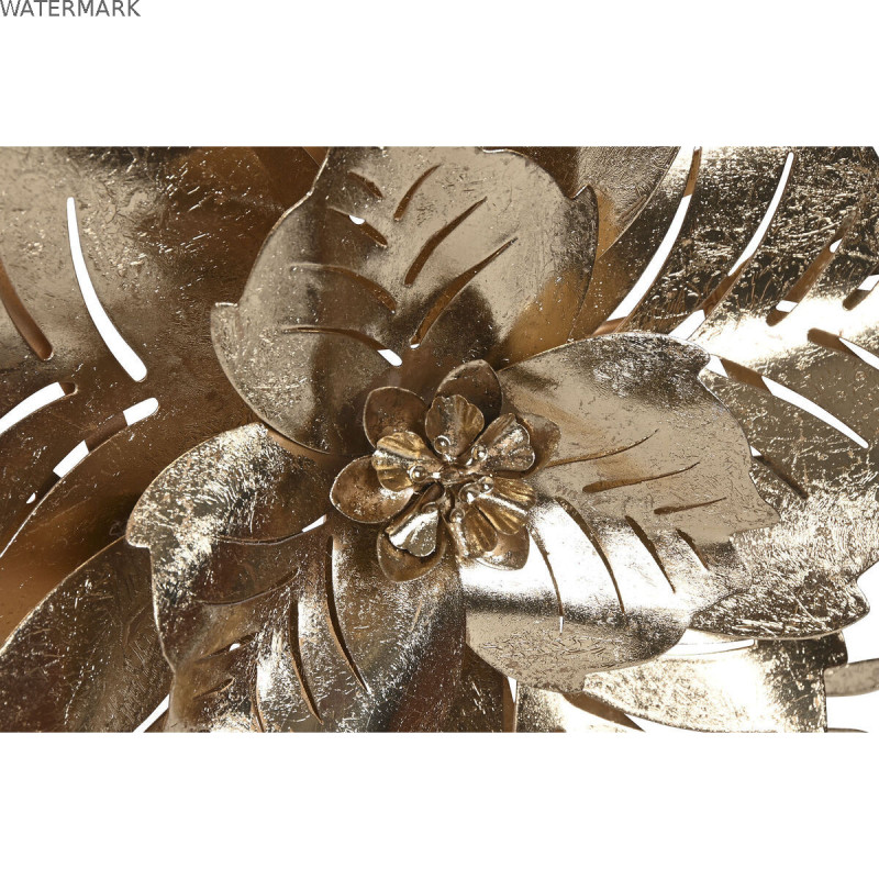Décoration murale Home ESPRIT Doré Moderne Fleur 51 x 6 x 51 cm (2 Unités)