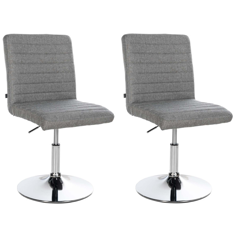 Lot de 2 chaises de salle à manger Elvas en tissu gris