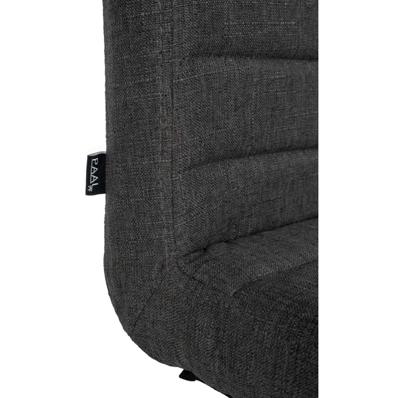 Lot de 2 chaises de salle à manger Elvas en tissu gris foncé