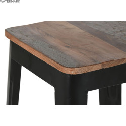 Tabouret Home ESPRIT Marron Noir Bois Métal 34 x 33 x 77 cm