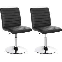 Lot de 2 chaises de salle à manger Elvas simili cuir noir
