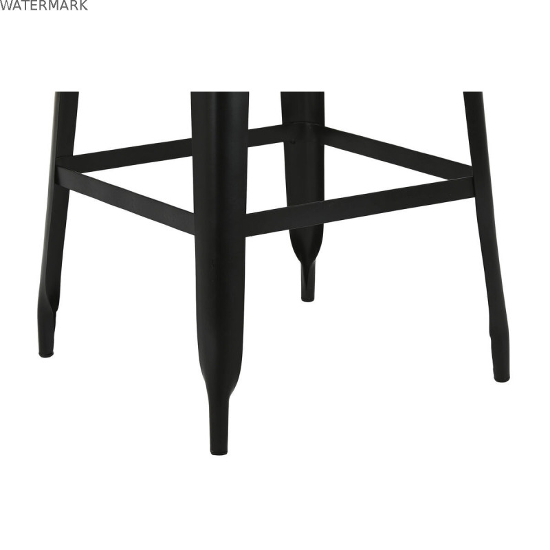Tabouret Home ESPRIT Marron Noir Bois Métal 34 x 33 x 77 cm