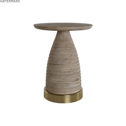 Table d'appoint Home ESPRIT Doré Naturel Bois Métal 41 x 41 x 53 cm