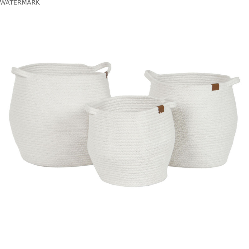 Set de basket Home ESPRIT Blanc Moderne 34 x 34 x 34 cm (3 Pièces) Set de basket Home ESPRIT Blanc Moderne 34 x 34 x 34 cm (3 Pièces)