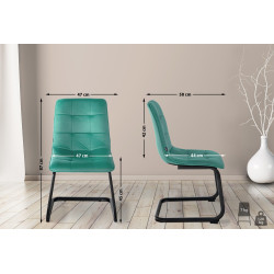 Lot de 2 chaises de salle à manger Vermont en velours vert