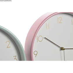 Horloge Murale Home ESPRIT Corail Menthe Lila PVC 25,5 x 4,3 x 25,5 cm (3 Unités)