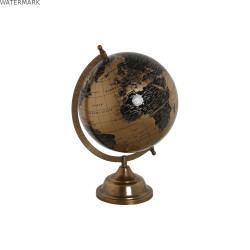 Globe terrestre Home ESPRIT Noir Doré 20 x 20 x 32 cm