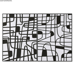 Cadre Home ESPRIT Blanc Noir Moderne 103 x 4,5 x 143 cm (2 Unités)