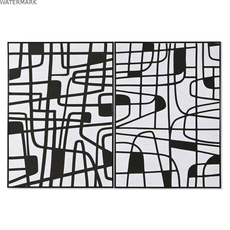 Cadre Home ESPRIT Blanc Noir Moderne 103 x 4,5 x 143 cm (2 Unités)