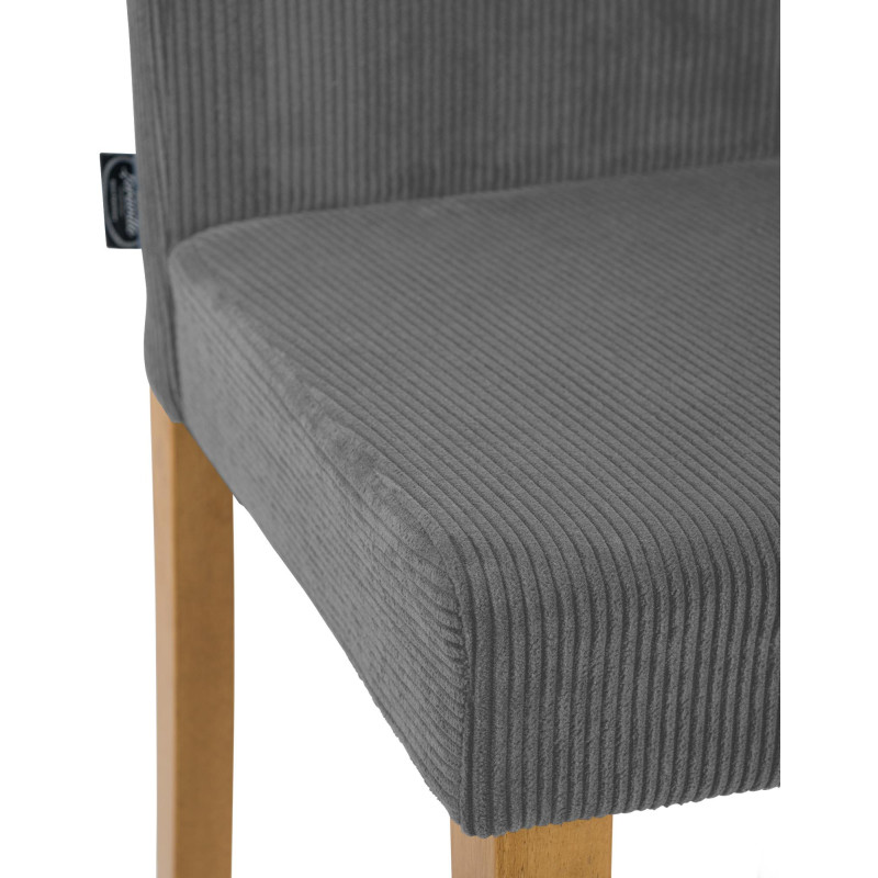 Chaise de salle à manger Ina Cord gris clair antique