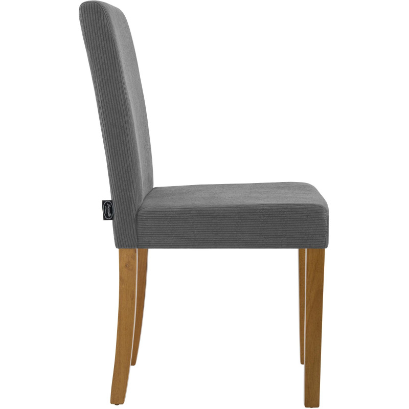 Chaise de salle à manger Ina Cord gris clair antique
