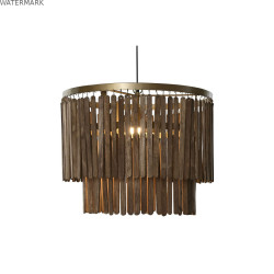 Suspension Home ESPRIT Marron Doré Bois Métal Bois de manguier 50 W 60 x 60 x 48 cm