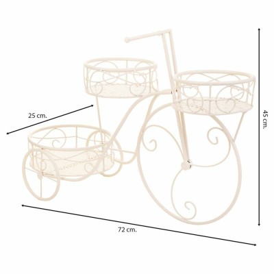 Sous-pot Alexandra House Living Blanc Métal Fer Bicyclette 28 x 28 x 28 cm