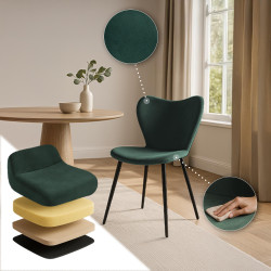 Chaise de salle à manger Maika en velours vert