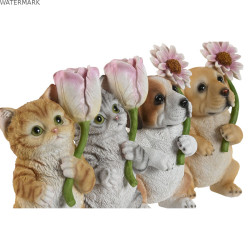 Figurine Décorative Home ESPRIT Multicouleur animaux 10,5 X 9 X 18,5 cm (4 Unités)
