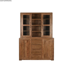 Présentoir Home ESPRIT Marron Verre Acacia 140 x 45 x 180 cm