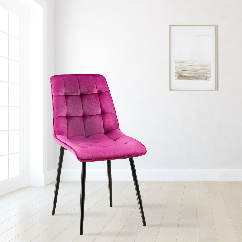 Chaise de salle à manger Gifford en velours violet