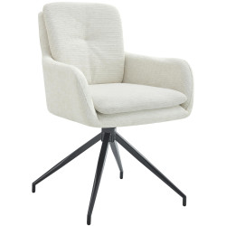 Chaise de salle à manger Pickett en tissu crème
