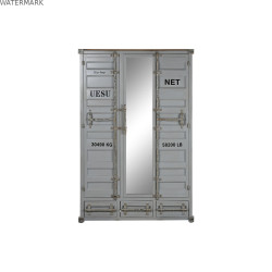 Armoire Home ESPRIT Container Bleu ciel Métal 112 x 46 x 174 cm