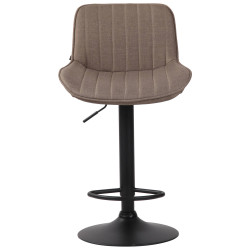 Lot de 2 tabourets de bar Lentini tissu noir taupe