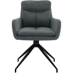 Chaise de salle à manger Somers en tissu gris foncé