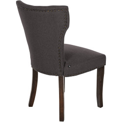 Lot de 2 chaises de salle à manger Zadar en tissu gris foncé antique