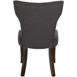 Lot de 2 chaises de salle à manger Zadar en tissu gris foncé antique