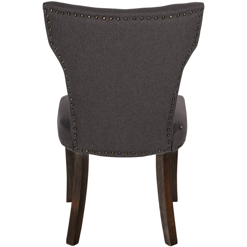 Lot de 2 chaises de salle à manger Zadar en tissu gris foncé antique