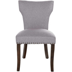 Lot de 2 chaises de salle à manger Zadar en tissu gris foncé antique