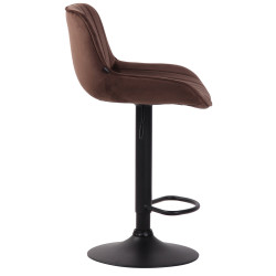 Lot de 2 tabourets de bar Lentini velours noir marron