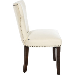 Lot de 2 chaises de salle à manger Zadar en tissu crème foncé antique
