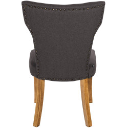 Lot de 2 chaises de salle à manger Zadar en tissu gris foncé clair antique
