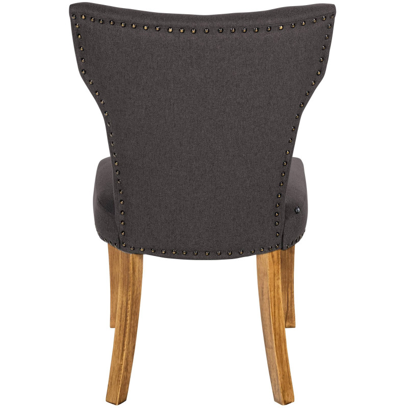 Lot de 2 chaises de salle à manger Zadar en tissu gris foncé clair antique