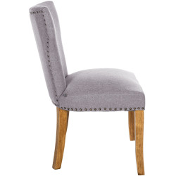 Lot de 2 chaises de salle à manger Zadar en tissu gris clair antique