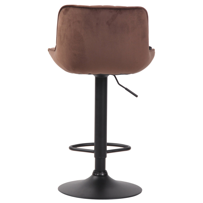 Lot de 2 tabourets de bar Lentini velours noir marron