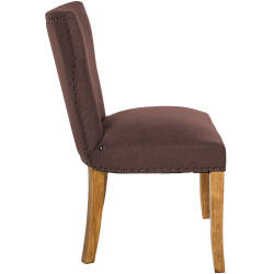 Lot de 2 chaises de salle à manger Zadar en tissu marron clair antique