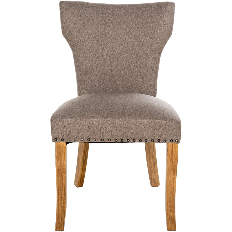 Lot de 2 chaises de salle à manger Zadar en tissu taupe clair antique