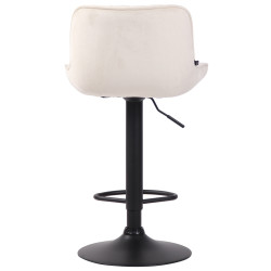 Lot de 2 tabourets de bar Lentini en velours noir crème
