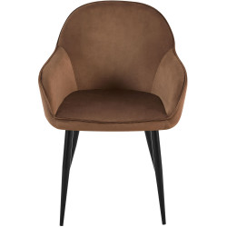 Lot de 2 chaises de salle à manger Boise en velours marron