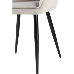 Lot de 2 chaises de salle à manger Boise en velours gris
