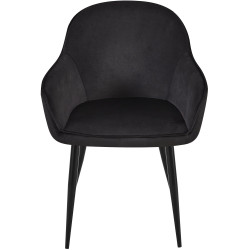Lot de 2 chaises de salle à manger Boise en velours noir