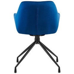 Chaise de salle à manger Welby en velours bleu foncé