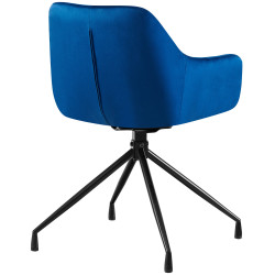 Chaise de salle à manger Welby en velours bleu foncé