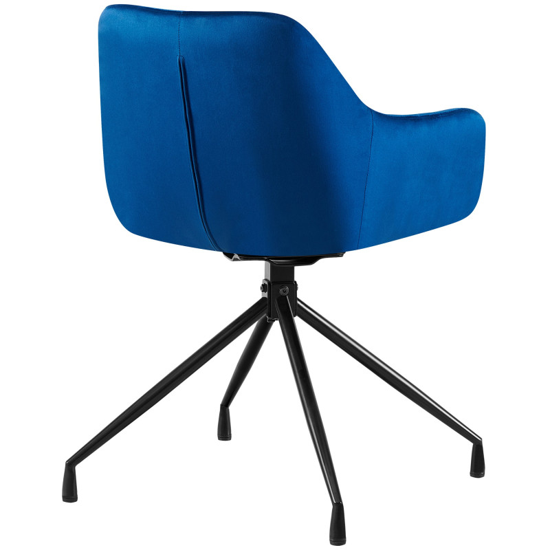 Chaise de salle à manger Welby en velours bleu foncé