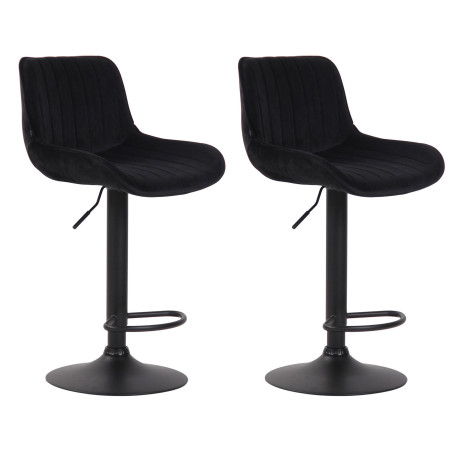 Set di 2 sgabelli da bar Lentini Velvet nero,nero