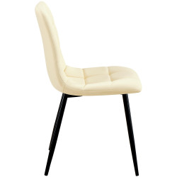 Lot de 4 chaises de salle à manger Antibes en similicuir crème