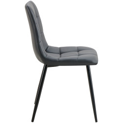 Lot de 4 chaises de salle à manger Antibes simili cuir noir