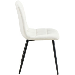 Lot de 4 chaises de salle à manger Antibes simili cuir blanc