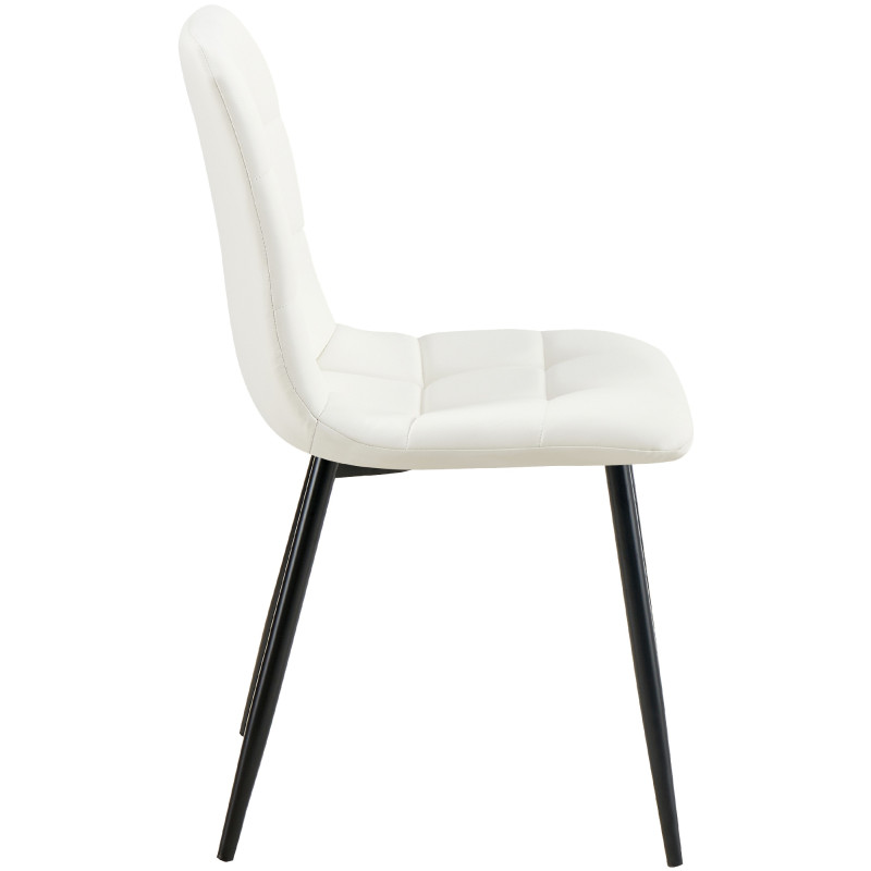 Lot de 4 chaises de salle à manger Antibes simili cuir blanc